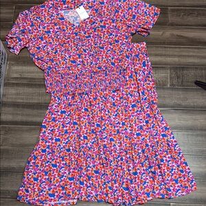 Skies Are Blue Floral Maxi Skirt - Pink and Blue